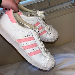 pink adidas super stars